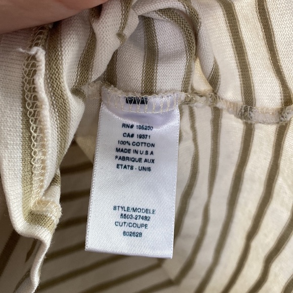 SOFT JOIE French terry heave cap dolman sleeve tee tank top stripes M - Picture 3 of 7